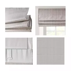 Tan Basketweave Cordless Roman Shade, 33 in.