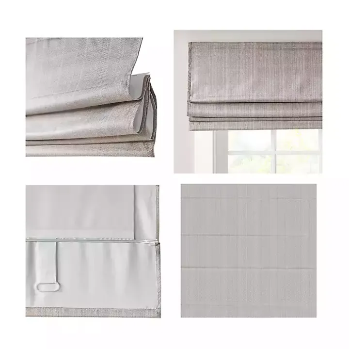 Tan Basketweave Cordless Roman Shade, 33 in.