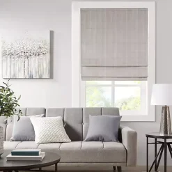 Tan Basketweave Cordless Roman Shade, 35 in.