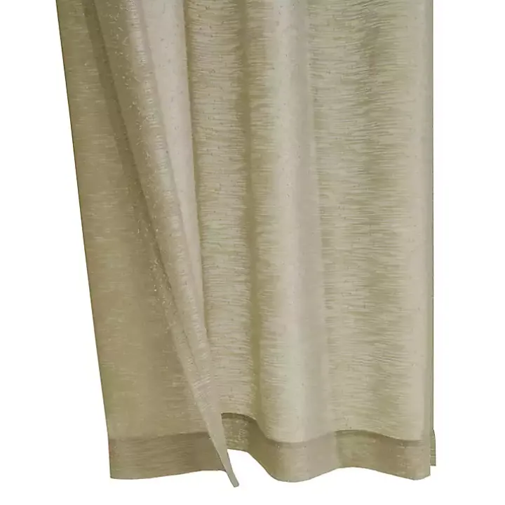 Tan Boucle Sheer Single Curtain Panel, 63 in.