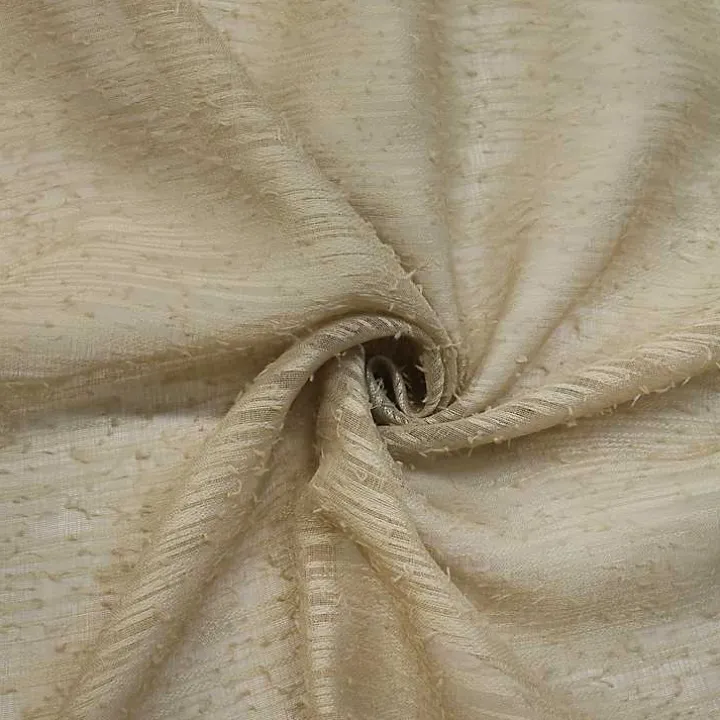 Tan Boucle Sheer Single Curtain Panel, 63 in.