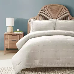 Tan Clipped Stripe 3-pc. Full/Queen Comforter Set