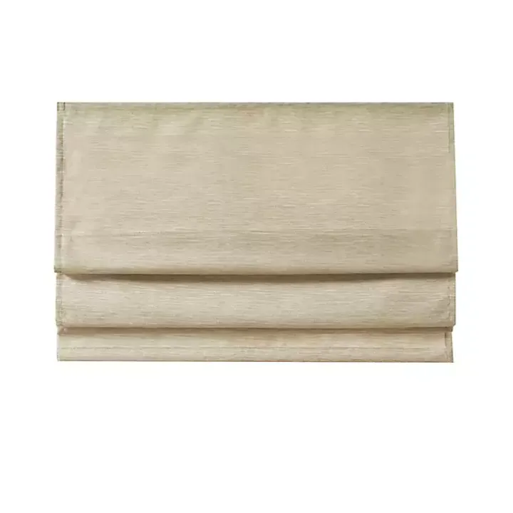Tan Faux Silk Room Darkening Roman Shade, 31 in.