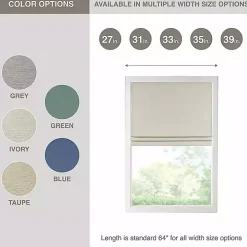 Tan Faux Silk Room Darkening Roman Shade, 35 in.