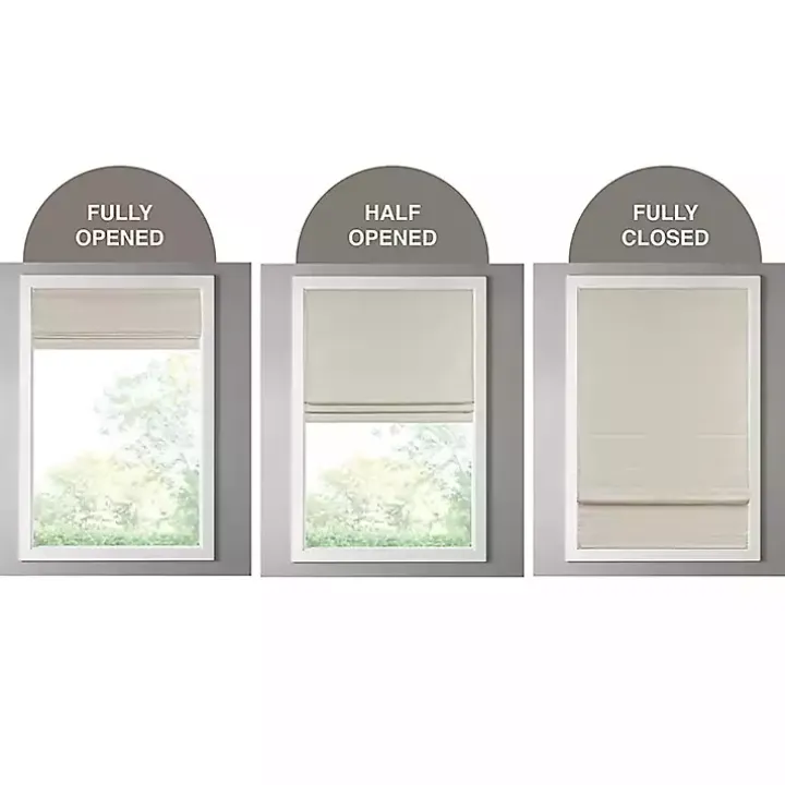 Tan Faux Silk Room Darkening Roman Shade, 35 in.