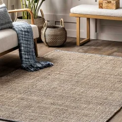Tan Nona Emily Henderson x RugsUSA Area Rug, 5x8