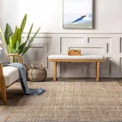 Tan Nona Emily Henderson x RugsUSA Area Rug, 4x6