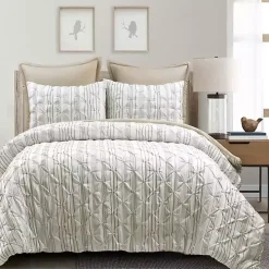 Tan Pintuck Stripe King 5-pc. Comforter Set