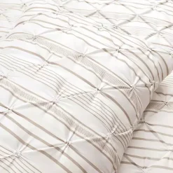 Tan Pintuck Stripe King 5-pc. Comforter Set