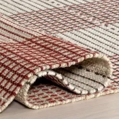 Tan Plaid Emily Henderson x RugsUSA Area Rug, 5x8