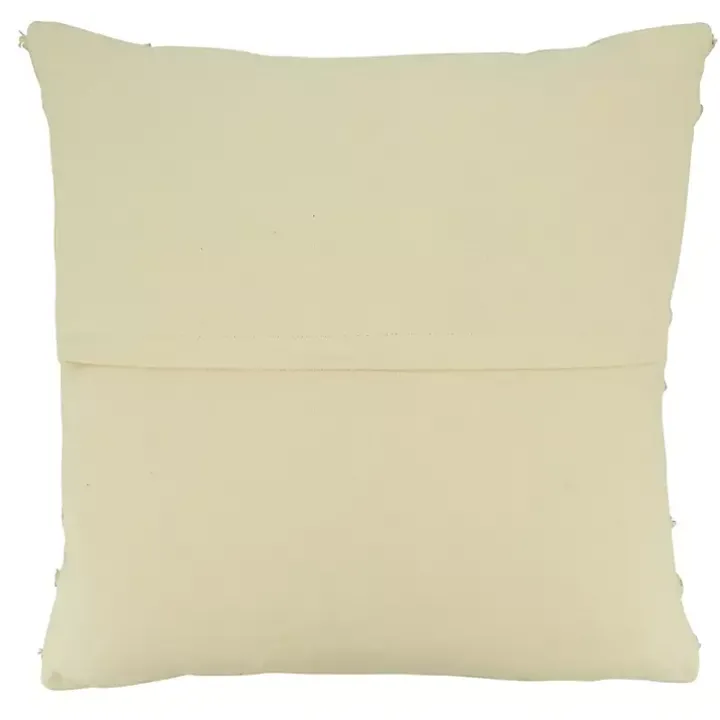 Tan Striped Tufted Throw Pillow