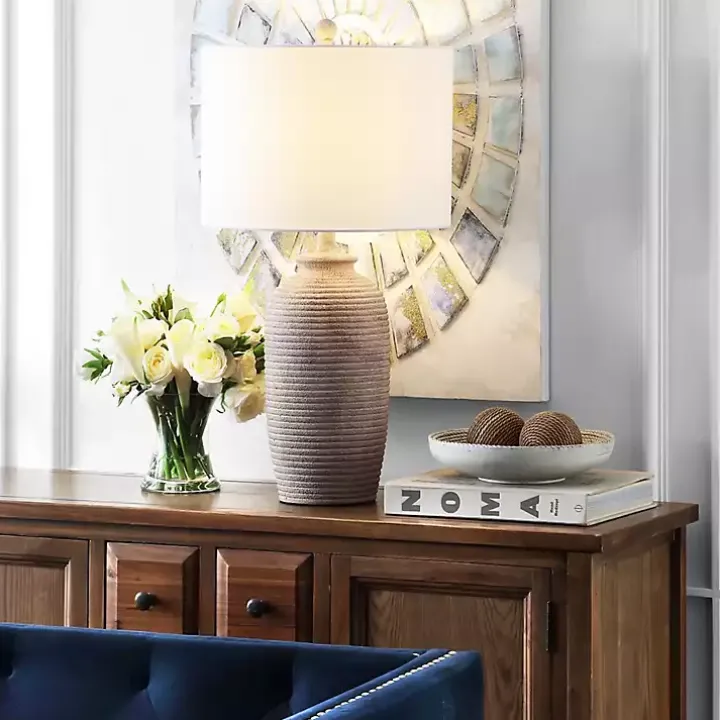 Tan Textured Kensin Table Lamp