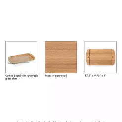 Tar Heels Wood and Glass Serving Board