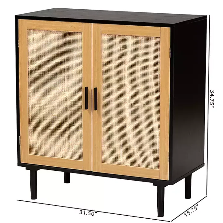 Tara Two-Tone Espresso Rattan Cabinet