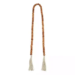 Tasseled Brown Wood Beaded Garland
