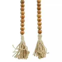 Tasseled Brown Wood Beaded Garland