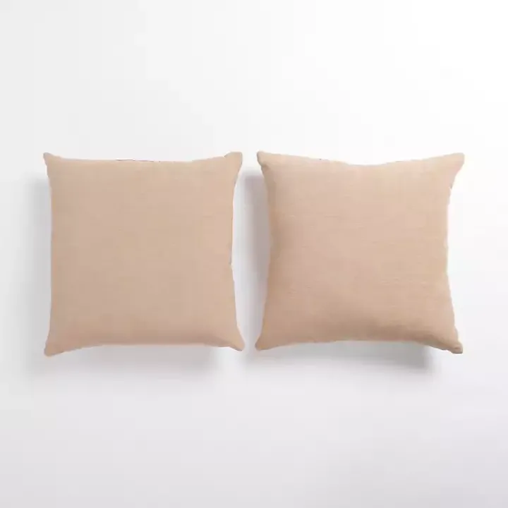 Taupe Chenille Pillows, Set of 2