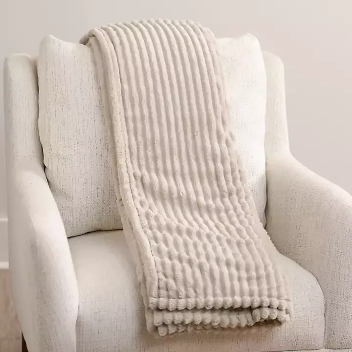 Taupe Corduroy Berber Throw
