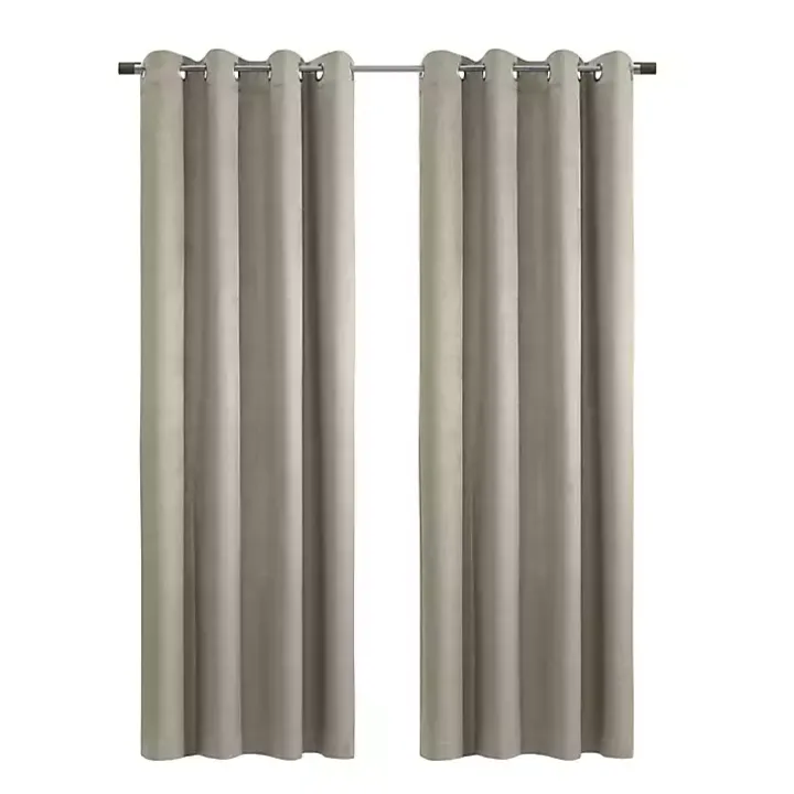 Taupe Paris Velvet Blackout Curtain Panel, 108 in.