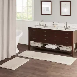 Taupe Tufted Reversible Cotton Bath Mat, 34 in.
