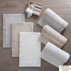 Taupe Tufted Reversible Cotton Bath Mat, 34 in.