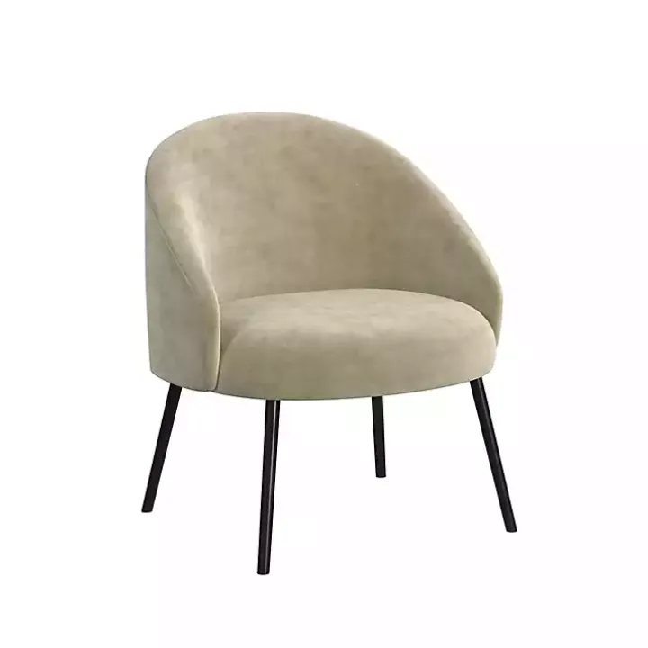 Taupe Velvet Modern Accent Chair