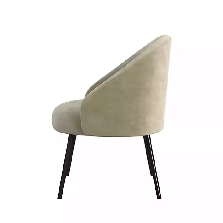 Taupe Velvet Modern Accent Chair