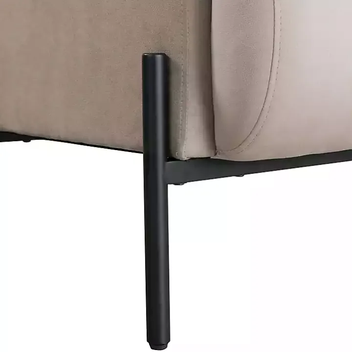 Taupe Velvet Upholstered Knox Accent Chair
