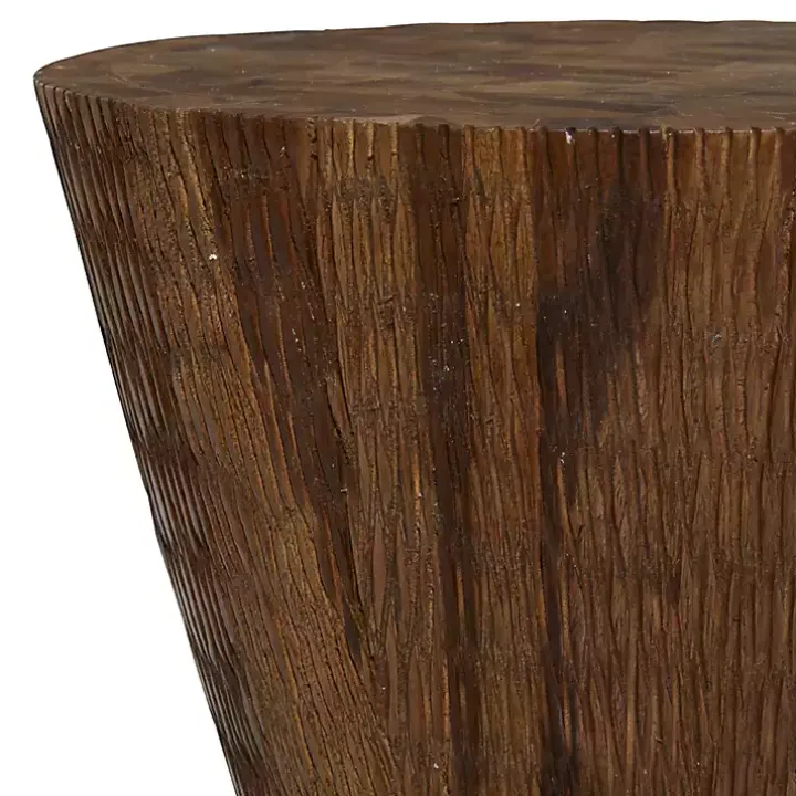 Teak Wood Hourglass Accent Table