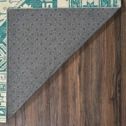 Teal Seraz Washable Runner, 2x7