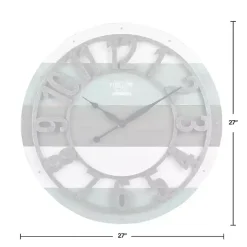 Teal Wood Plank Wall Clock