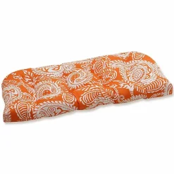 Terracotta Paisley Outdoor Settee Cushion