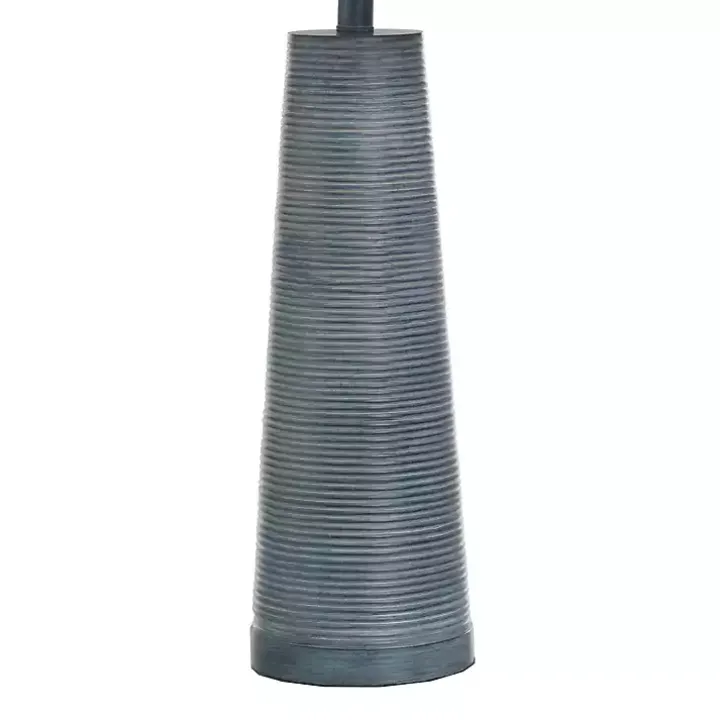 Textured Denim Blue Tapered Table Lamp