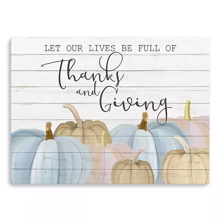 Thanksgiving Pastel Pumpkins Canvas Art Print