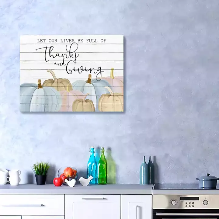 Thanksgiving Pastel Pumpkins Canvas Art Print