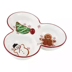 Three-Section Christmas Serving Platter