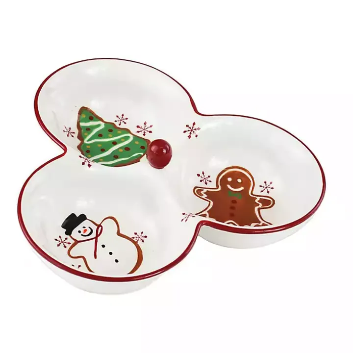 Three-Section Christmas Serving Platter