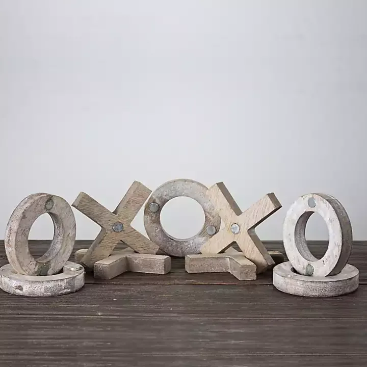 Tic Tac Toe Wood and Metal Magnetic Memo Board