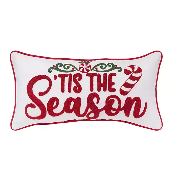 Tis the Season Candy Cane Lumbar Pillow