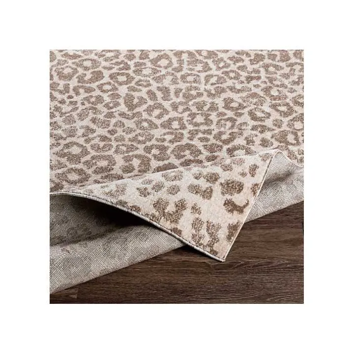 Toasted Brown Cheetah Print Area Rug, 7x10