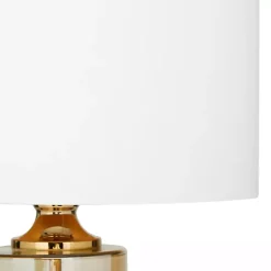 Translucent Orange Glass White Shade Table Lamp