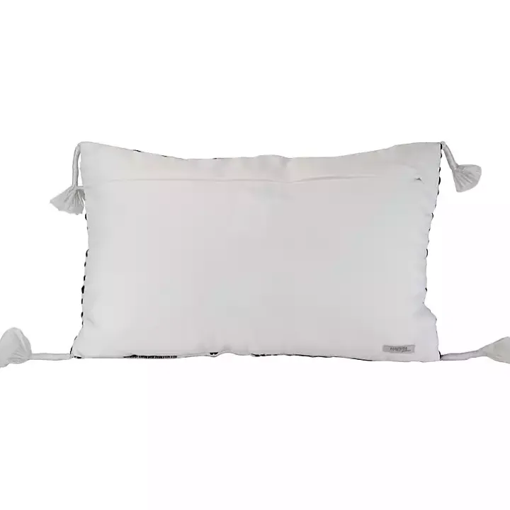 Tribal Stripe Tassel Outdoor Lumbar Pillow