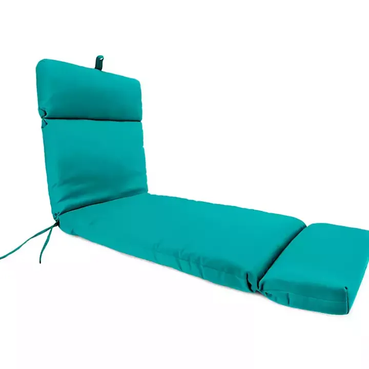 Turquoise Canvas French Edge Chaise Cushion