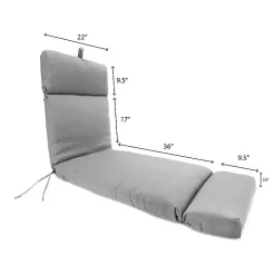 Turquoise Canvas French Edge Chaise Cushion