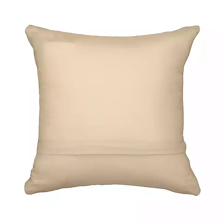 Turquoise Coral Woven Outdoor Throw Pillow