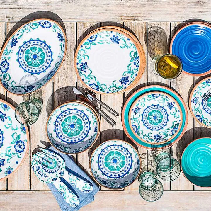 Turquoise Melamine Rio Serving Bowl
