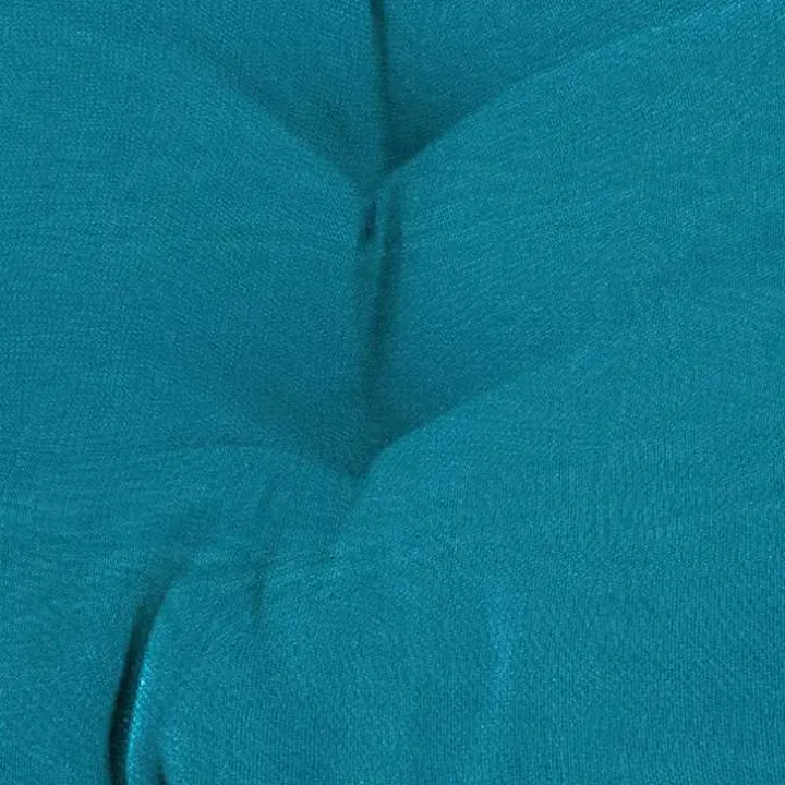 Turquoise Tufted Canvas Outdoor Bench Cushion