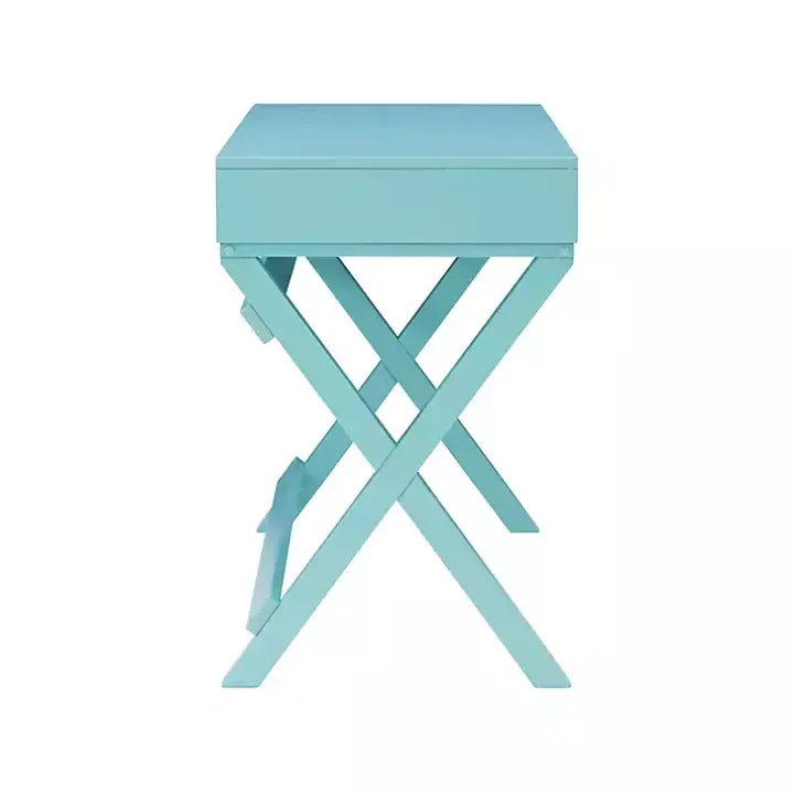Turquoise Wood 2-Drawer Peggy Desk
