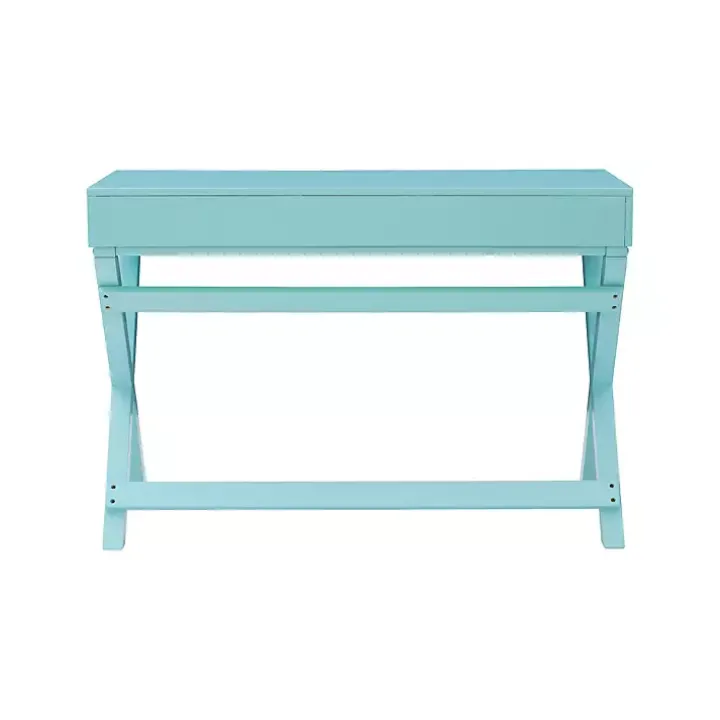 Turquoise Wood 2-Drawer Peggy Desk