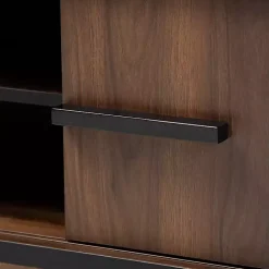 Two Tone Walnut Wood Wine Storage Cabinet